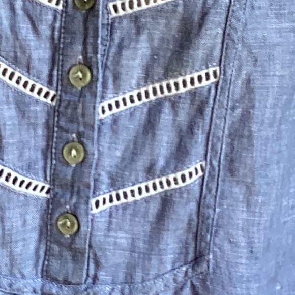 Jones New York light Blue Linen Sleeveless Top - Picture 3 of 3